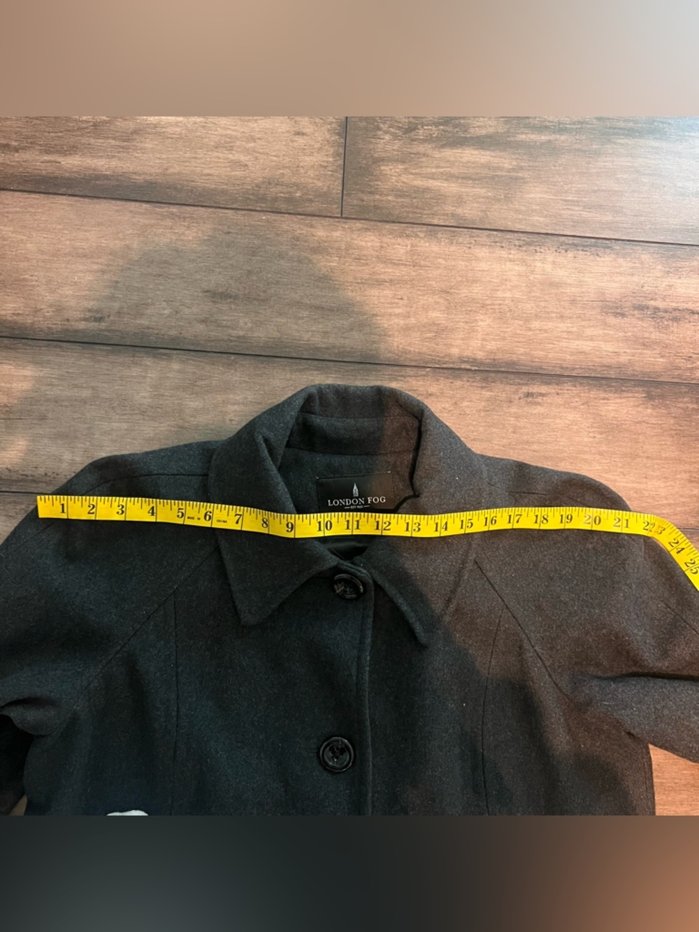 London Fog Wool Blend Coat Women’s Medium Black Classic Button Front - Picture 6 of 7